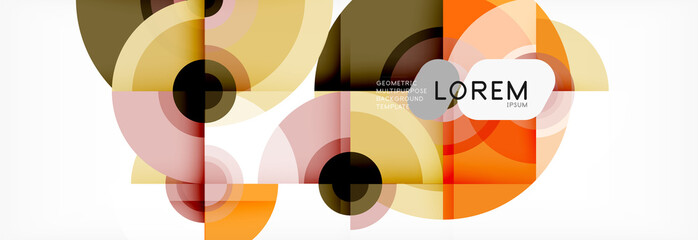 Obraz premium Circle abstract background with triangular shapes for modern design, cover, template, brochure, flyer.