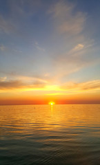Fototapeta premium The sun was behind the horizon at the sea