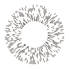 Obraz premium Vintage sunburst explosion lines.Fireworks black rays design element. Linear drawing vector. Linear radial burst