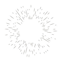 Fototapeta premium Sun rays linear drawing. Isolated burst design elements. Vector vintage bursting rays illustration.Retro style vector. T-shirt print.