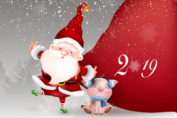 Fototapeta na wymiar Christmas Cute, Santa clause for winter and new year holidays