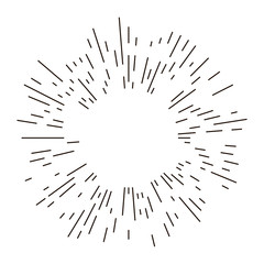 Obraz premium Vintage sunburst explosion lines.Fireworks black rays design element. Linear drawing vector. Linear radial burst