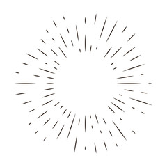 Obraz premium Sun rays linear drawing. Isolated burst design elements. Vector vintage bursting rays illustration.Retro style vector. T-shirt print.