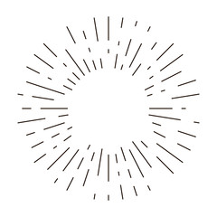 Obraz premium Retro bursting rays design elements. Set of radial lines emblem. Design elements. Linear drawing. Vector retro logo illustration.