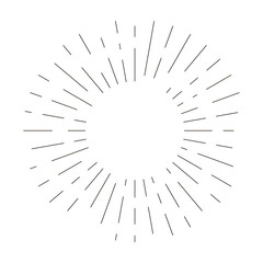 Obraz premium Vintage sunburst explosion lines.Fireworks black rays design element. Linear drawing vector. Linear radial burst