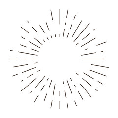 Obraz premium Retro bursting rays design elements. Set of radial lines emblem. Design elements. Linear drawing. Vector retro logo illustration.