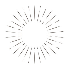 Retro  bursting rays design elements. Set of radial lines emblem. Design elements. Linear drawing. Vector retro logo illustration.