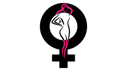 Fototapeta premium Woman icon. Gender logo vector design, woman logo