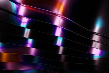 Colorful metal curved sheets, abstract background, 3d render / rendering