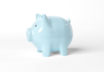 Piggy bank mockup isolated on white 3D rendering