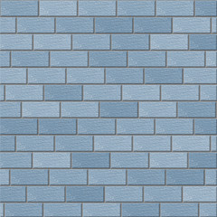 Pattern close-up of seamless texture paper wallpaper drawing divided into blue bricks in different shades.