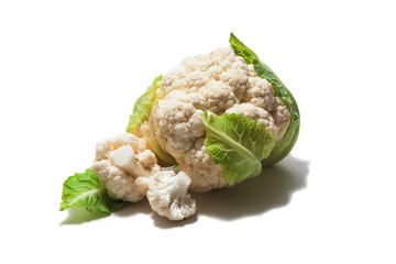 Cauliflower cabbage vegetable on white background. 
