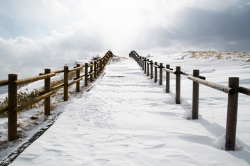 冬の美幌峠　屈斜路湖の展望台（北海道・弟子屈町）