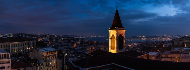 panoramic view on central and historical part of Istanbul,