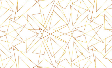 Geometric Golden background with triangles. Gold, Glitter, Modern