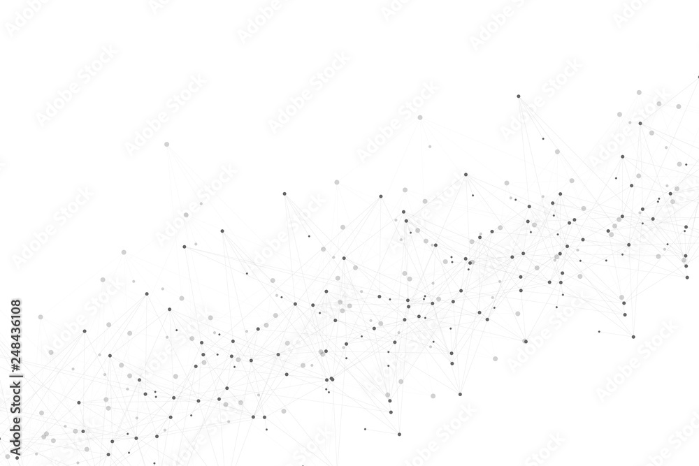 Leinwandbilder Networking connection concept abstract technology. Global network connections with points and lines. Big data visualization. Futuristic infographic. Vector illustration
