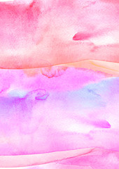 Watercolor Pink,red background. Watercolor abstract spot, splash of paint, blot, divorce, color.  Pink, red paint color. Bright stylish design.Watercolor texture. Decoration design element. 