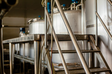 Obraz premium Brewing mechanisms consisting of pipes and gauges