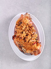 Roast  joint ham with crumble topping