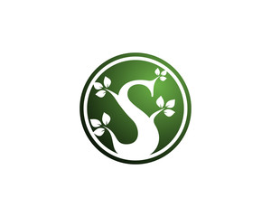 S leaf inside circle