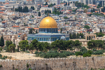 Naklejka premium Nice panorama of the city of Jerusalem