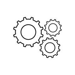 Gear outline icon. Isolated on white background. Vector illustration.