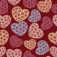 Seamless pattern with cute hearts. Vector ornament for Valentine s day. Background romantic design. for greeting cards and invitations of the wedding, birthday, mother s day.
