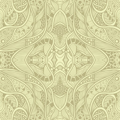 Abstract Zen tangle Zen doodle seamless pattern  in beige for wallpaper or for decoration different things