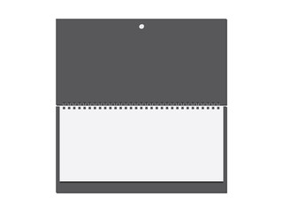 paper wall spiral calendar mockup vector template