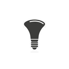 Monochrome vector illustration of a light bulb, isolated on a white background.