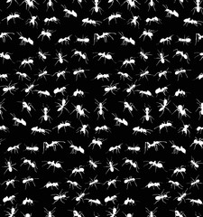 ant silhouette seamless black background vector