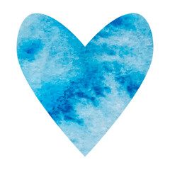 watercolor blue heart