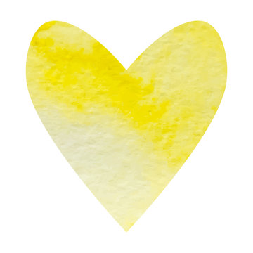 Watercolor Yellow Heart