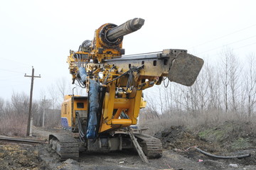 Fototapeta premium excavator on construction site