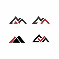 Abstract simple mountain logo design template vector illustration
