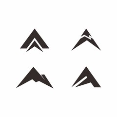Abstract simple mountain logo design template vector illustration