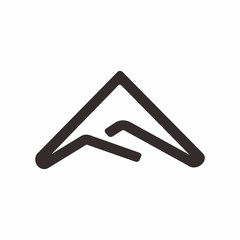 Abstract simple mountain logo design template vector illustration