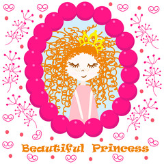 poster with beautiful princess - vector, illustration, eps