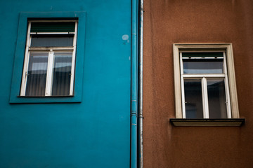 Facades of the houses in Graz, Austria