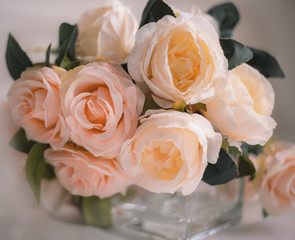 beautiful artificial flowers in a vase