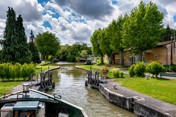 boat trip on the canal du midi near the city of Toulouse