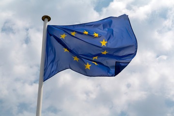 Euro Flag Against Cloudy Sky