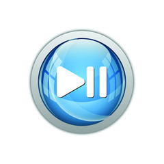 Modern Play Pause Icon Button Logo