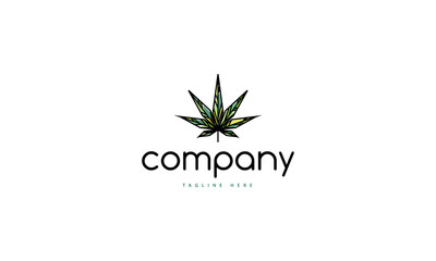 Cannabis Leaf green shade vector logo image