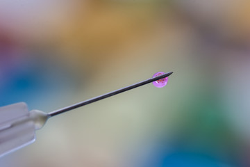 Close-up medical syringe