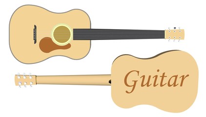 Classic wooden guitar vector