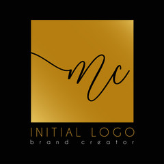 elegant initial Mc m c letter logo template