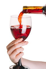red wine pouring glass