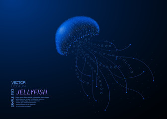 Abstract polygonal light of closeup hummingbird.