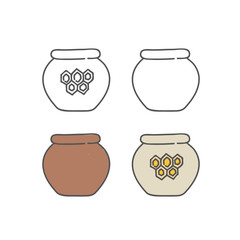 Honey pot vector collection of jars
